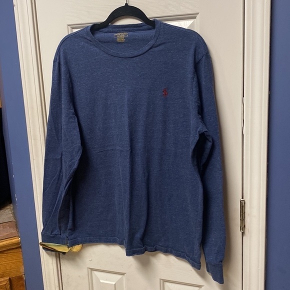 Polo Ralph Lauren Men's Crew Neck Long Sleeve Tee Navy Heather Size Large - Picture 2 of 8
